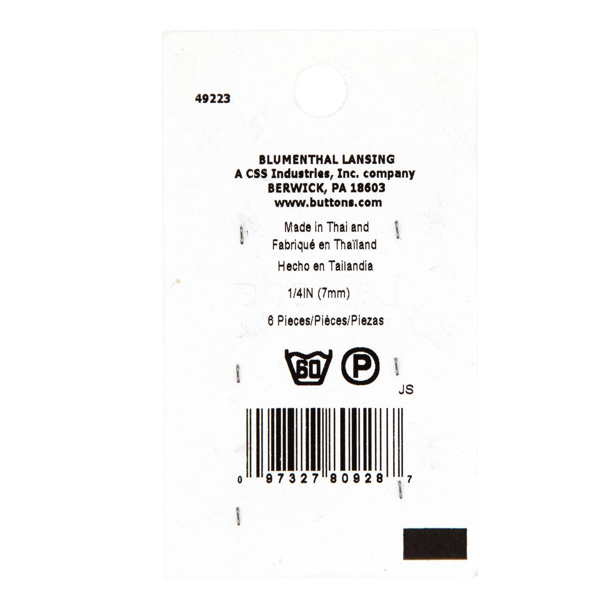 LaMode 1/4" Black Fisheye 2-Hole Buttons, 6ct.